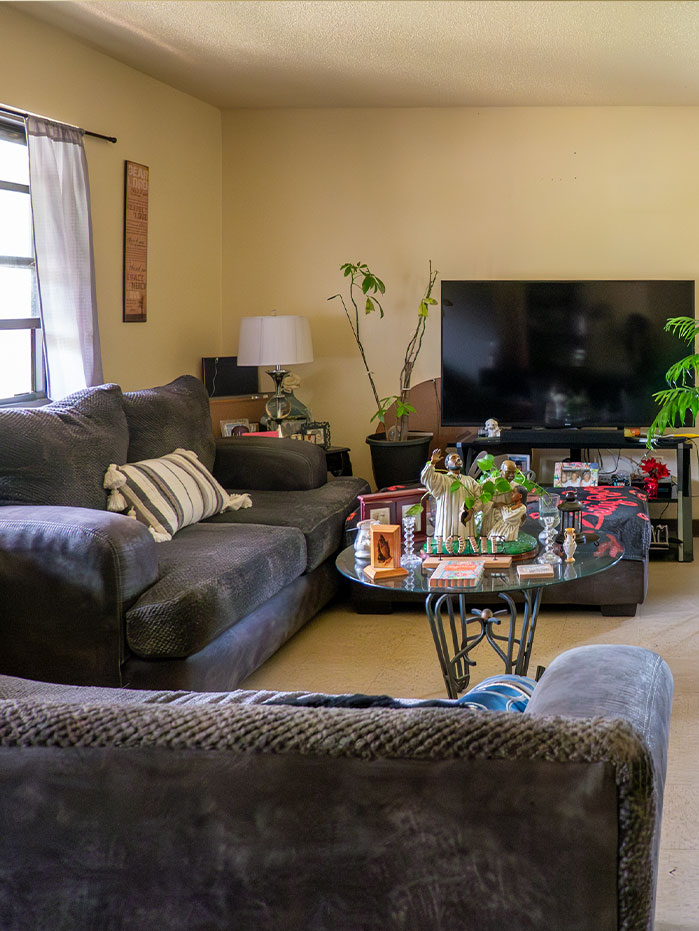 Interior of public housing home